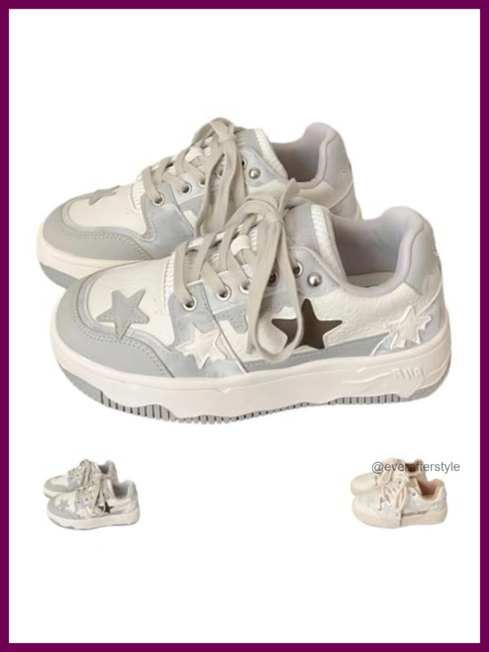 Chunky Platform Star Walking Sneakers Y2K Lace-Up Athletic